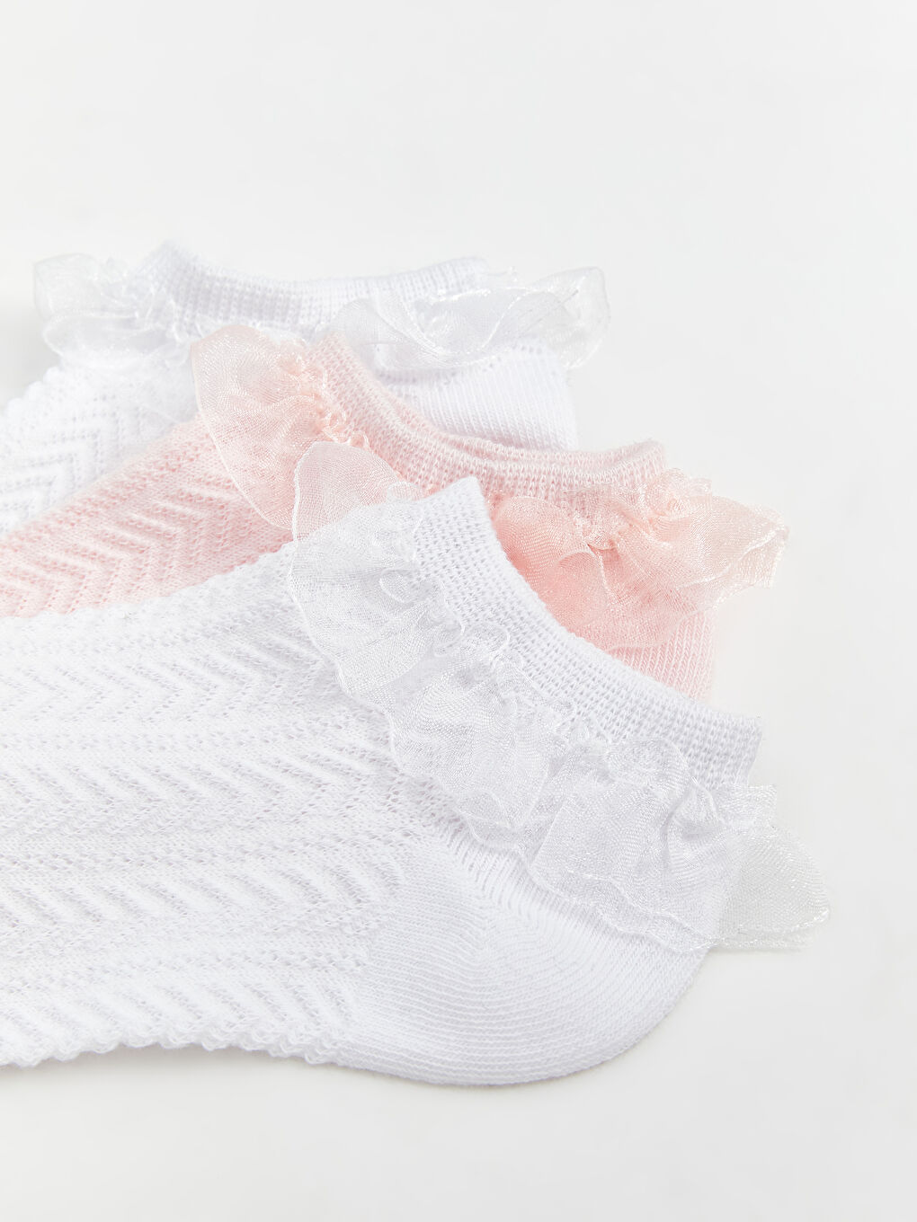 LCW Kids Mädchen Sneakersocken mit Spitzendetail 3er-Pack -S43930Z4-EEW
