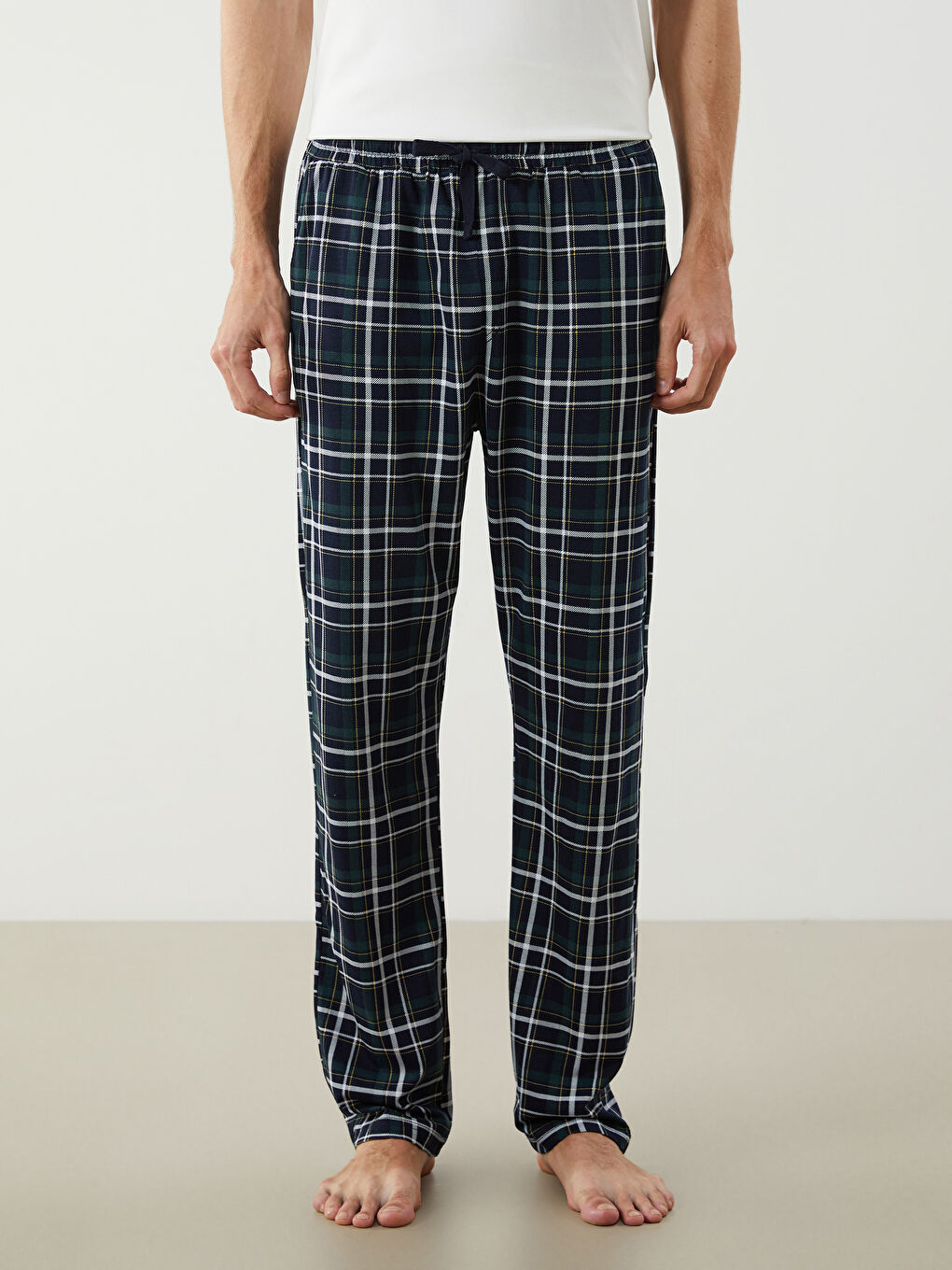 Regular Fit Plaid Men's Pyjama Bottoms -S44352Z8-LSJ