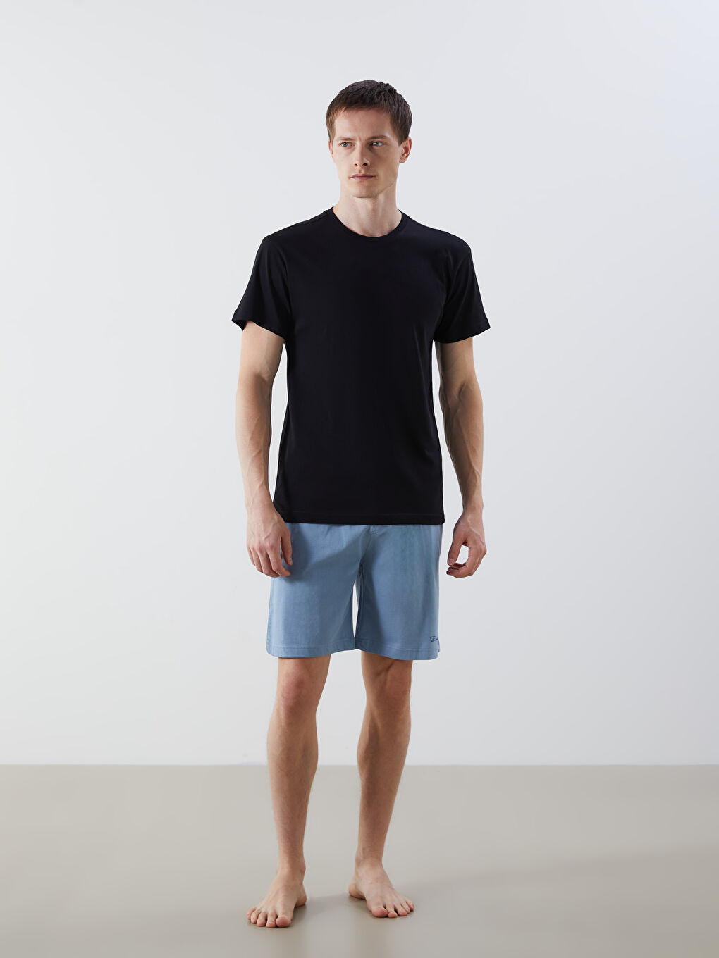 Mavi Slim Fit Erkek Pijama Alt Şort