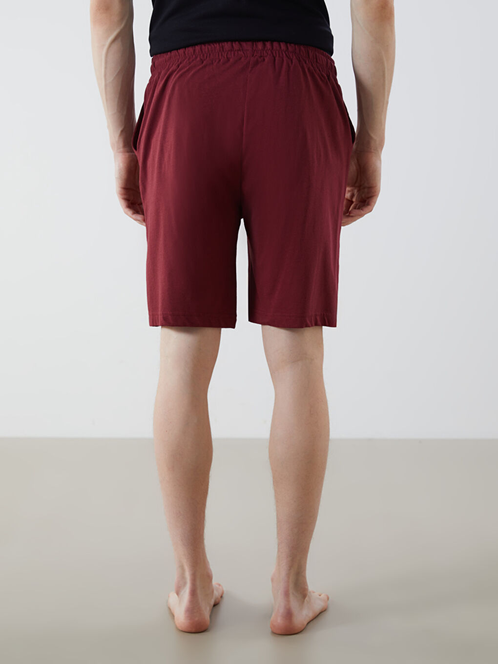 Bordo Slim Fit Erkek Pijama Alt Şort-3