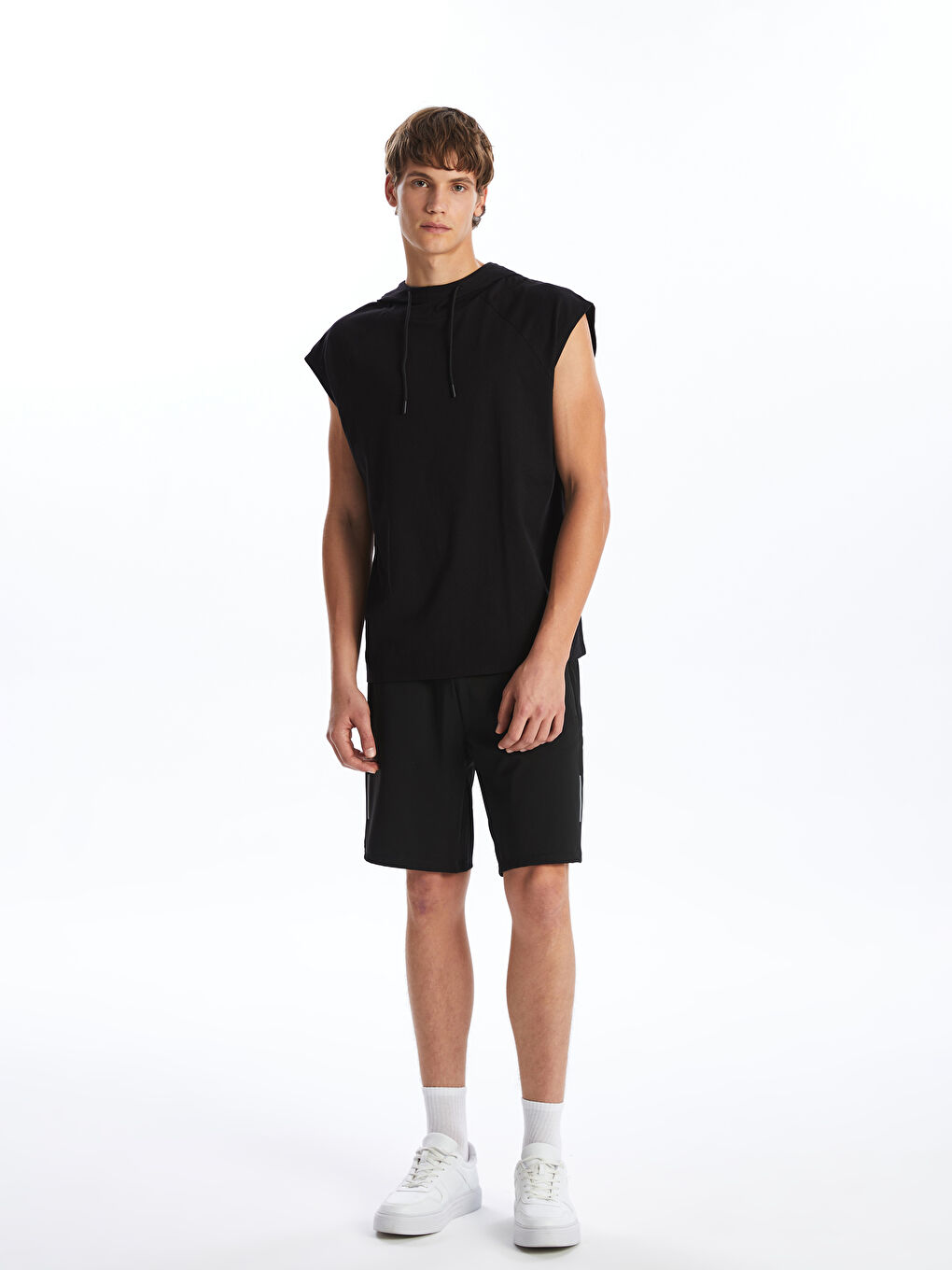 Hooded Men's Sleeveless T-Shirt -S44504Z8-CVL