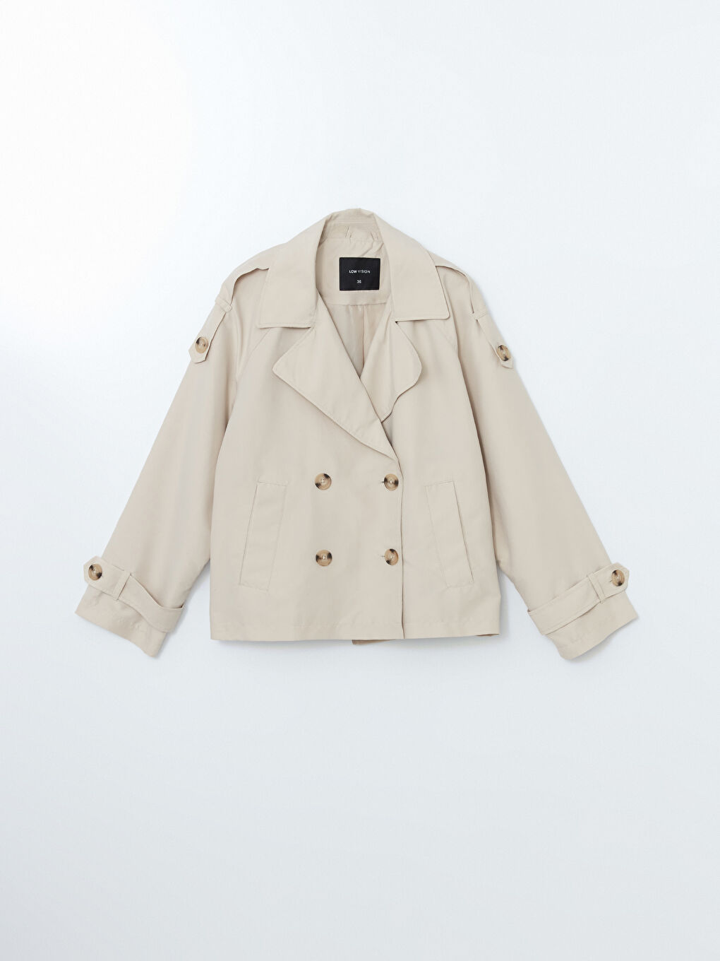 LC Waikiki Jacket Collar Oversize Women's Trench Coat -S44661Z8-SCF