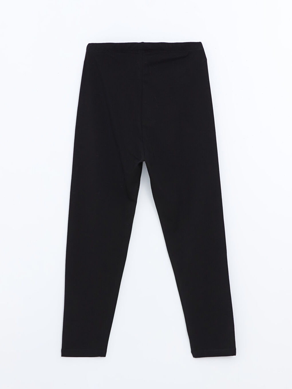 Siyah Kadın Beli Lastikli Düz İçlik Tayt-5