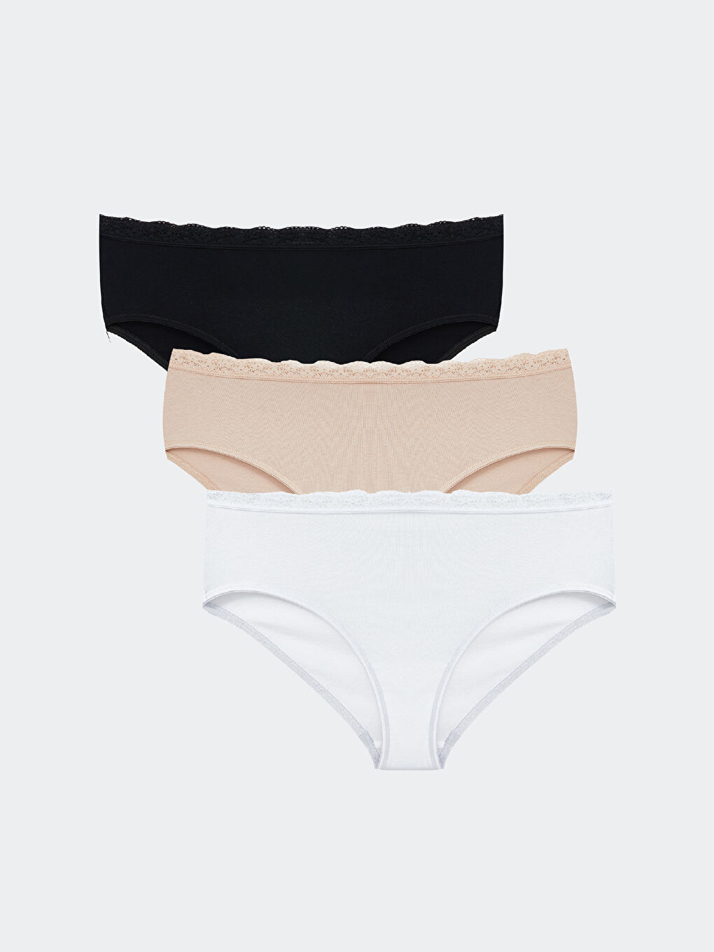 Lace Detailed Hipster Knickers 3-Pack -S45449Z8-D0P