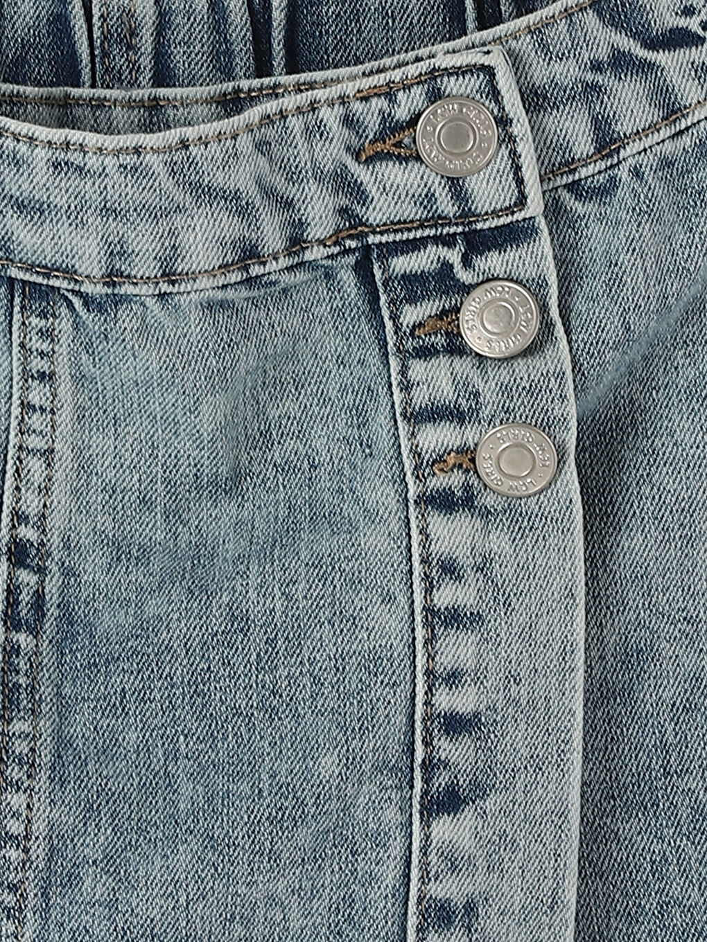 Mavi Beli Lastikli Kız Çocuk Jean Şort Etek-3