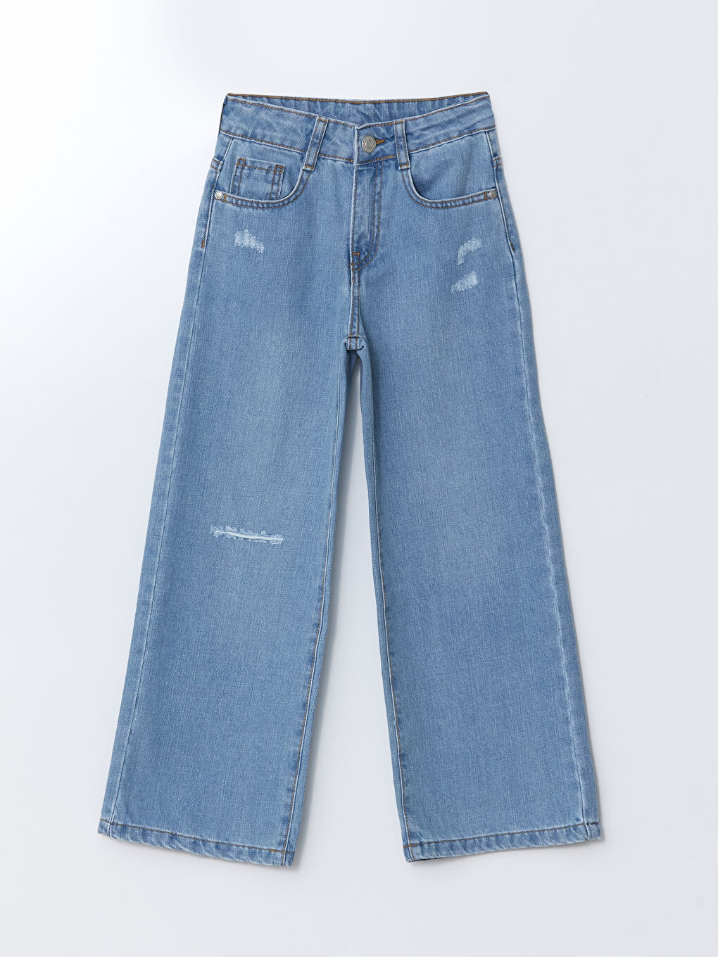 Girl's Jean Trousers with Adjustable Elastic Waist -S46521Z4-311
