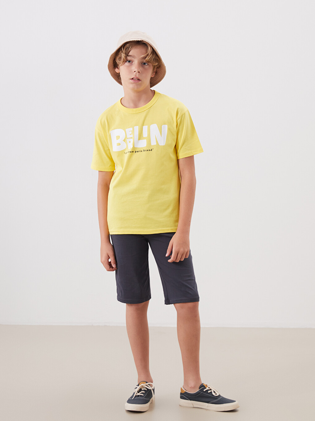 Crew Neck Printed Short Sleeve Boys' T-shirt-1