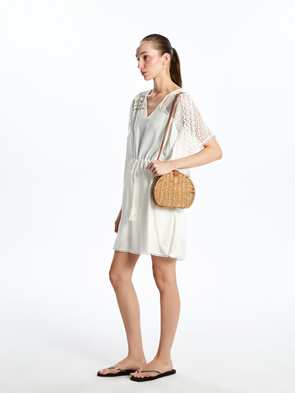Adjustable Strap Women's Straw Shoulder Bag -S47872Z8-QPX
