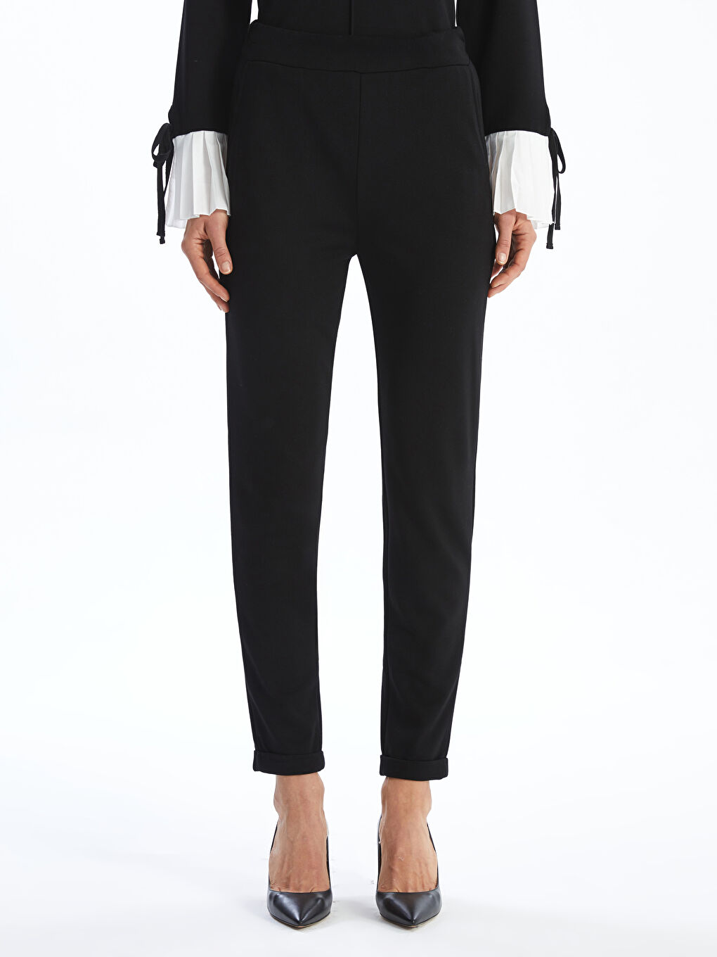 Pantalone za žene sa lastišem u struku -S48234Z8-CVL
