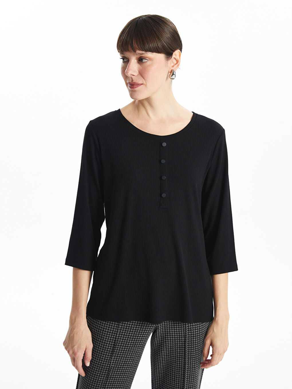 Ženska bluza sa okruglim izrezom -S48243Z8-CVL