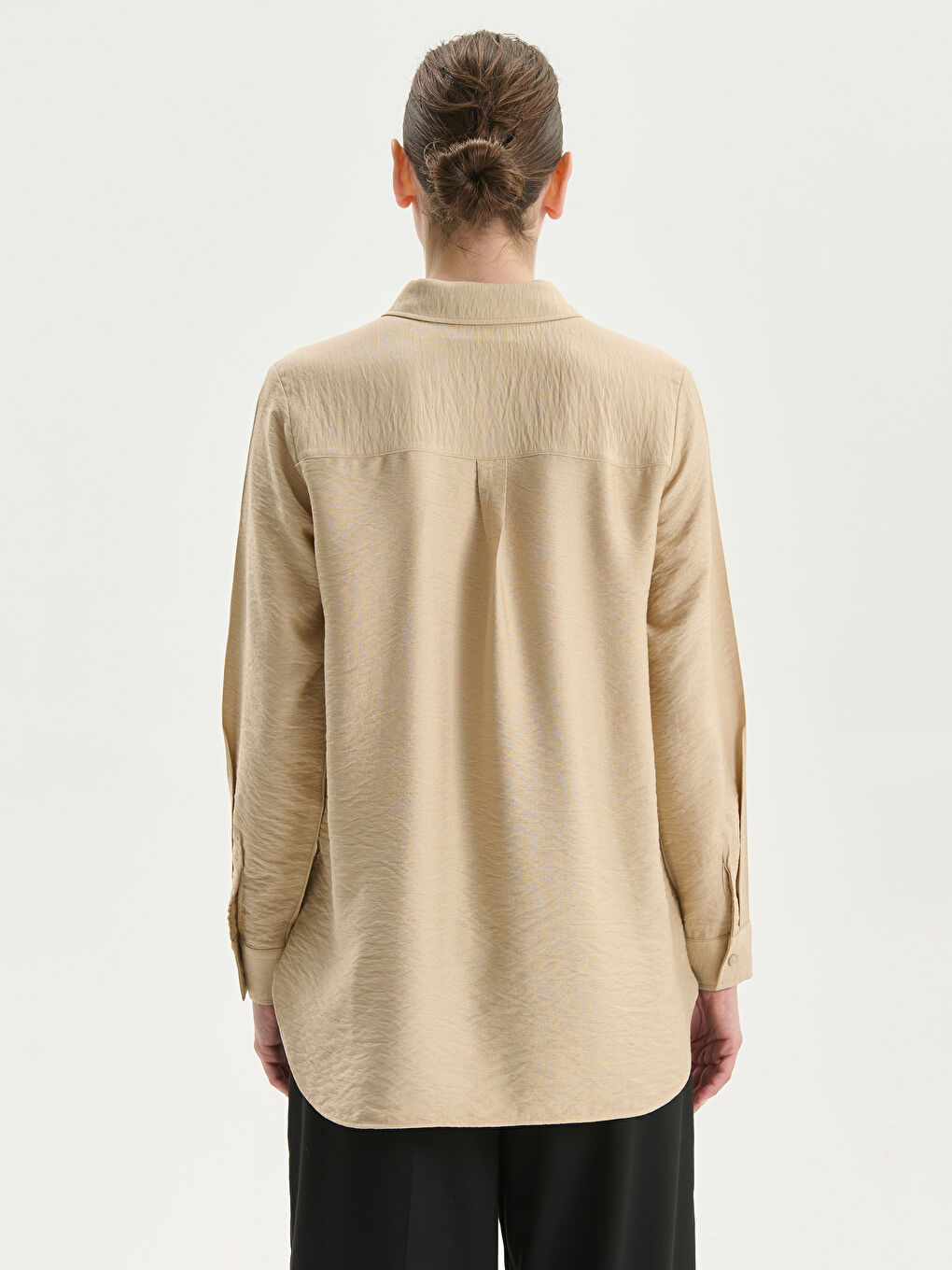 Plain Long Sleeve Women's Shirt-3