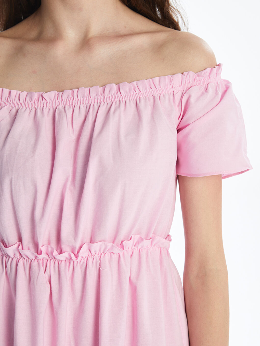 XSIDE Slash Neck Plain Short Sleeve Women's Dress -S48929Z8-YAS
