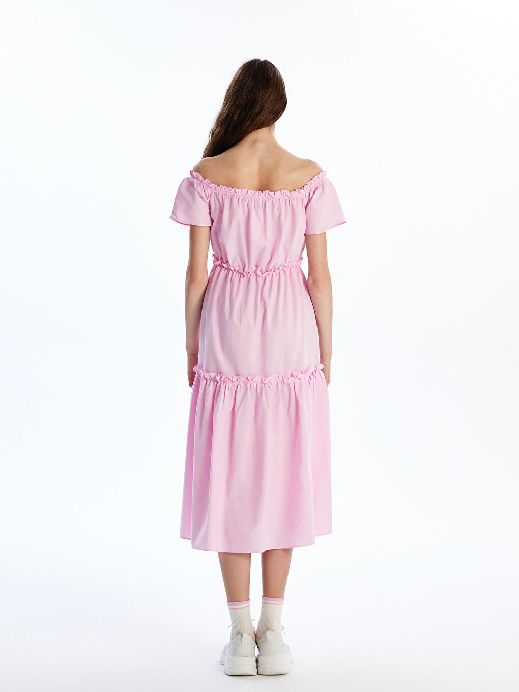 XSIDE Slash Neck Plain Short Sleeve Women's Dress -S48929Z8-YAS