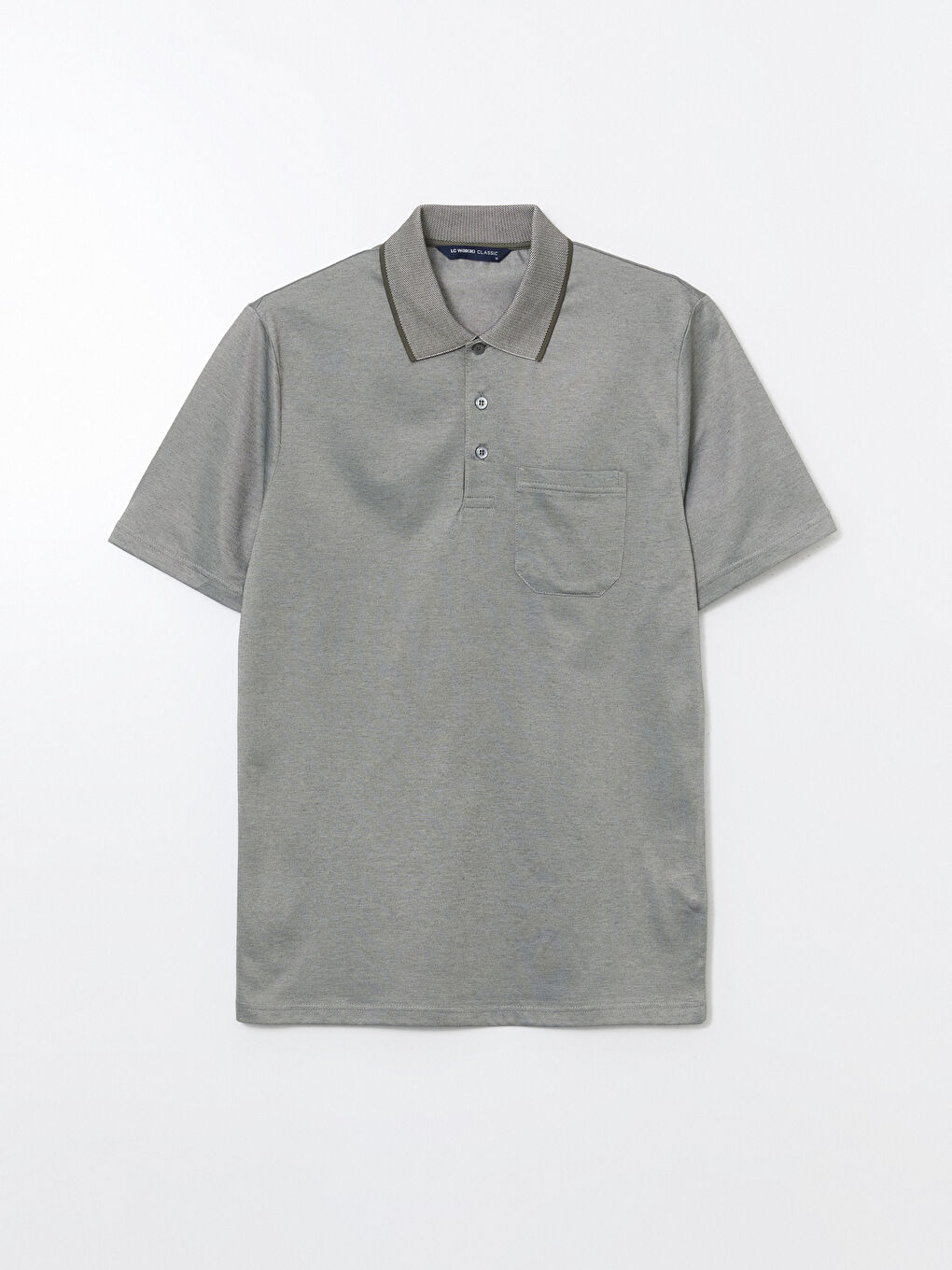 Yeşil Polo Yaka Kısa Kollu Erkek Tişört-4