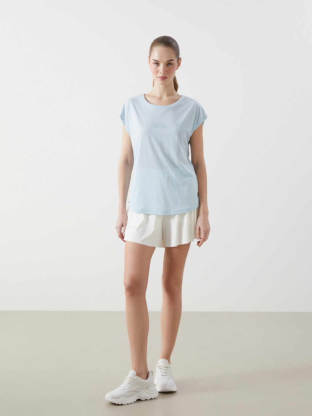 Crew Neck Printed Short Sleeve Women's T-shirt-1
