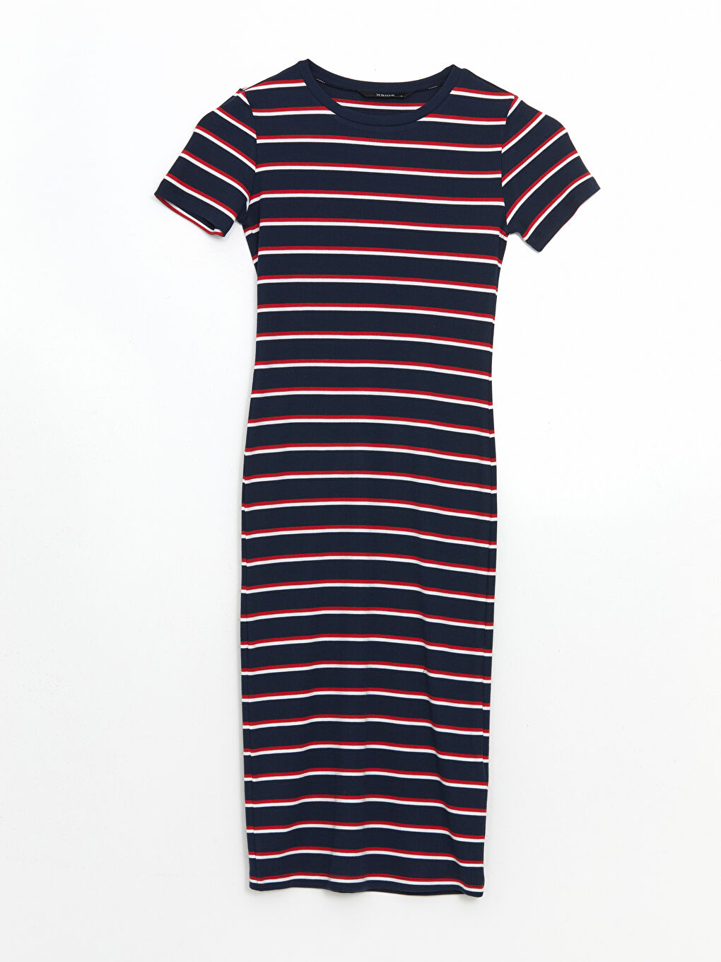 Crew Neck Striped Women's Dress -S4AH56Z8-LGS