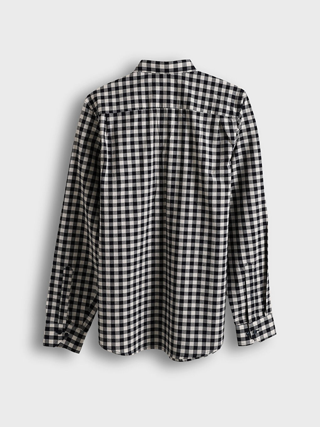 Regular Fit Long Sleeve Plaid Poplin Men's Shirt-5