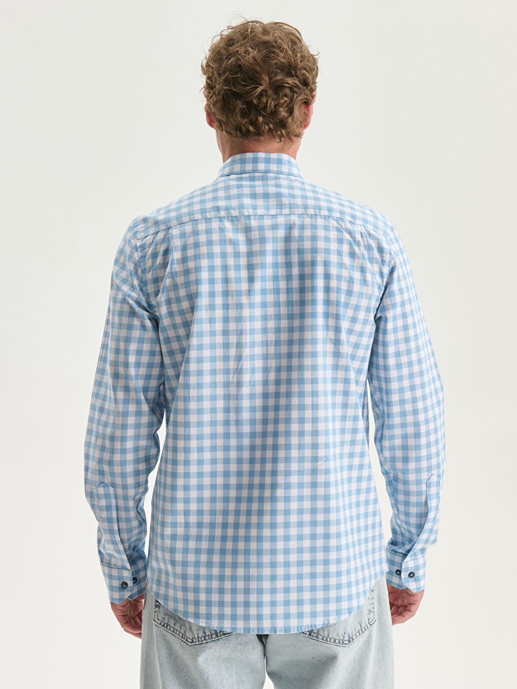 LCWAIKIKI Classic Regular Fit Long Sleeve Plaid Poplin Men's Shirt -S4AJ33Z8-LMR