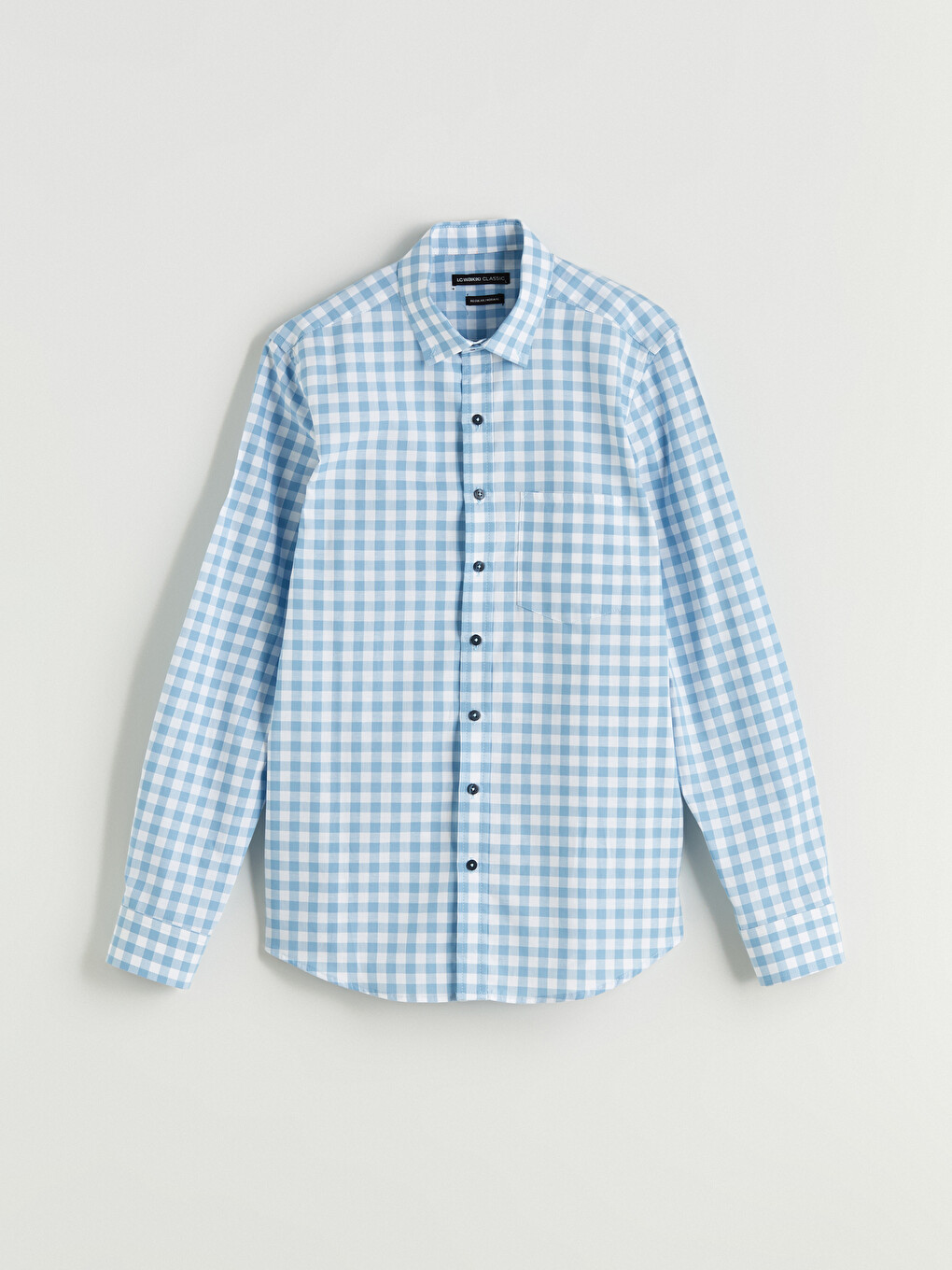 Regular Fit Long Sleeve Plaid Poplin Men's Shirt-8