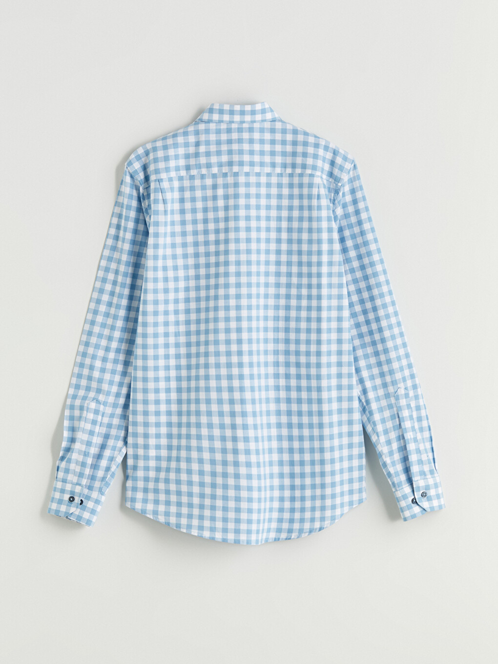 Regular Fit Long Sleeve Plaid Poplin Men's Shirt-10