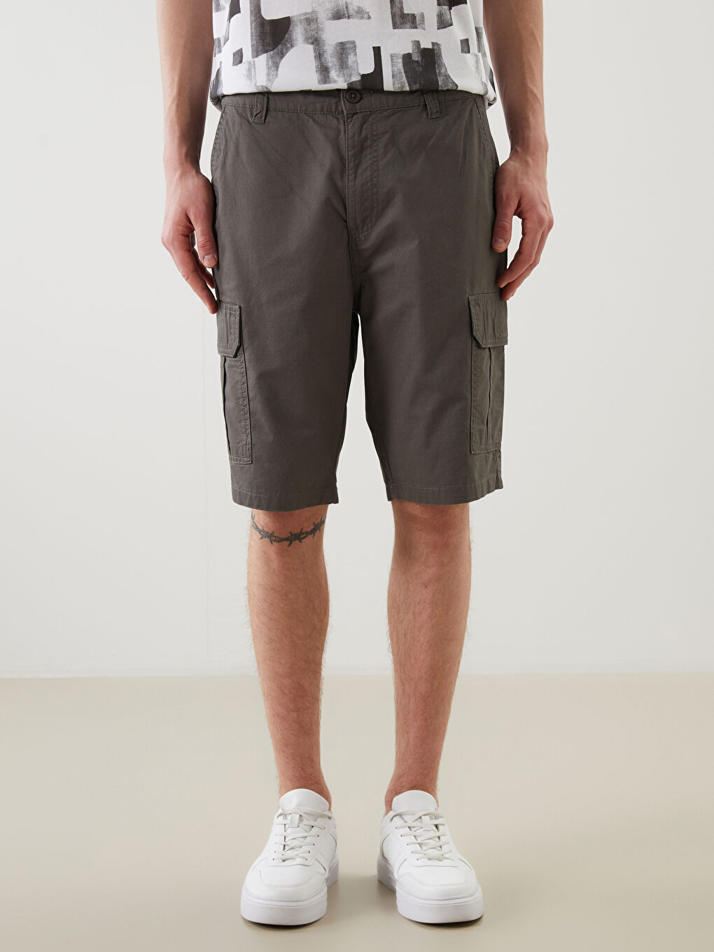XSIDE Standard Fit Twill Men's Cargo Shorts -S4AJ60Z8-SEM