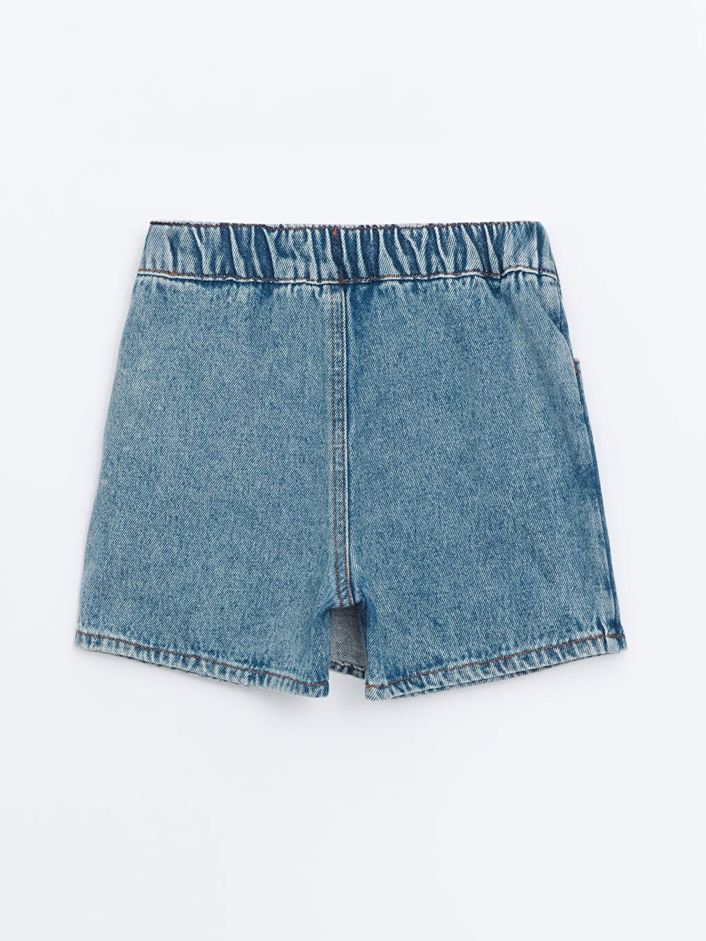 Mavi Beli Lastikli Kız Çocuk Jean Şort Etek-2