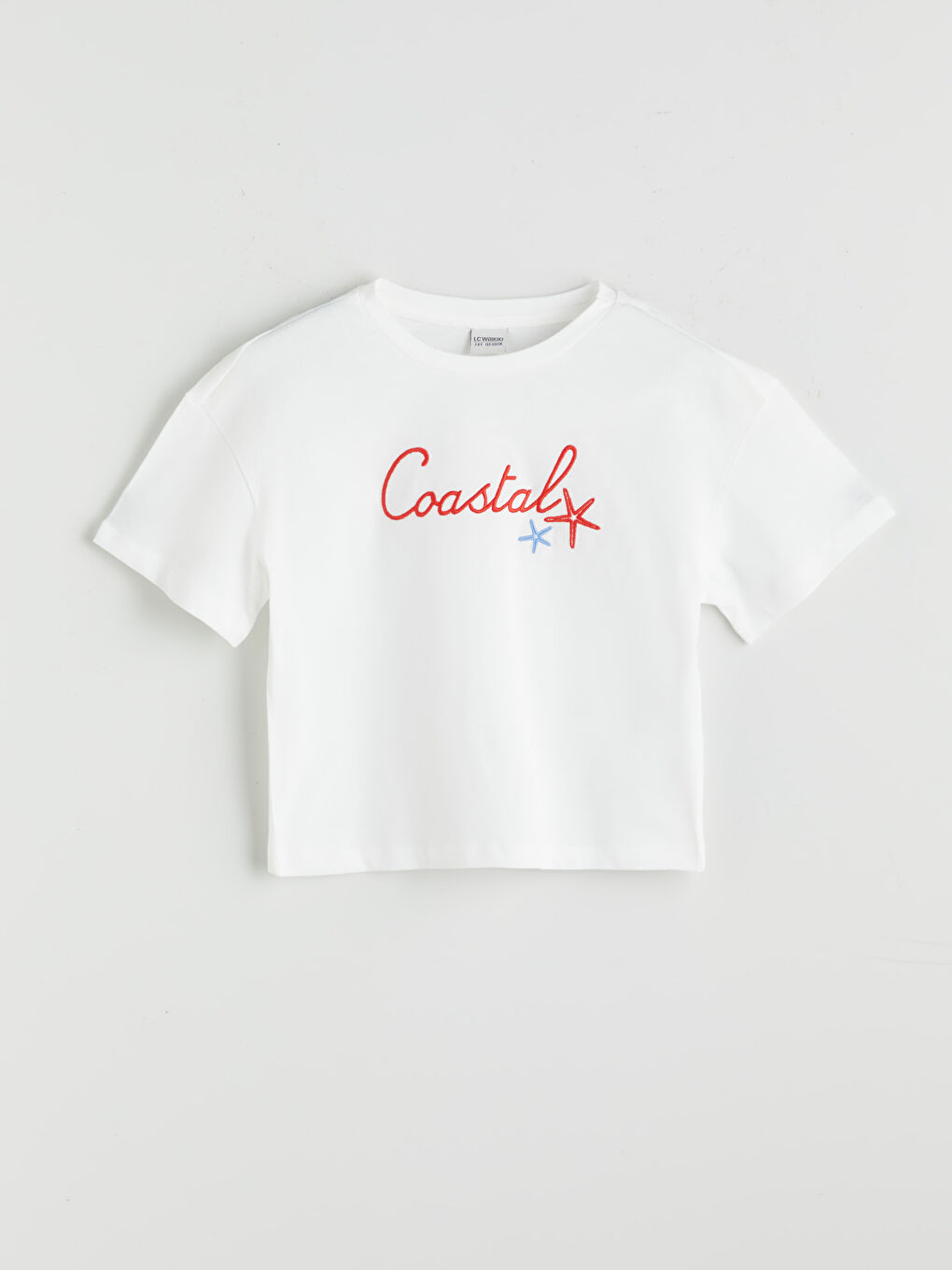 تي شيرت بنات بكول مدور وسروال-1