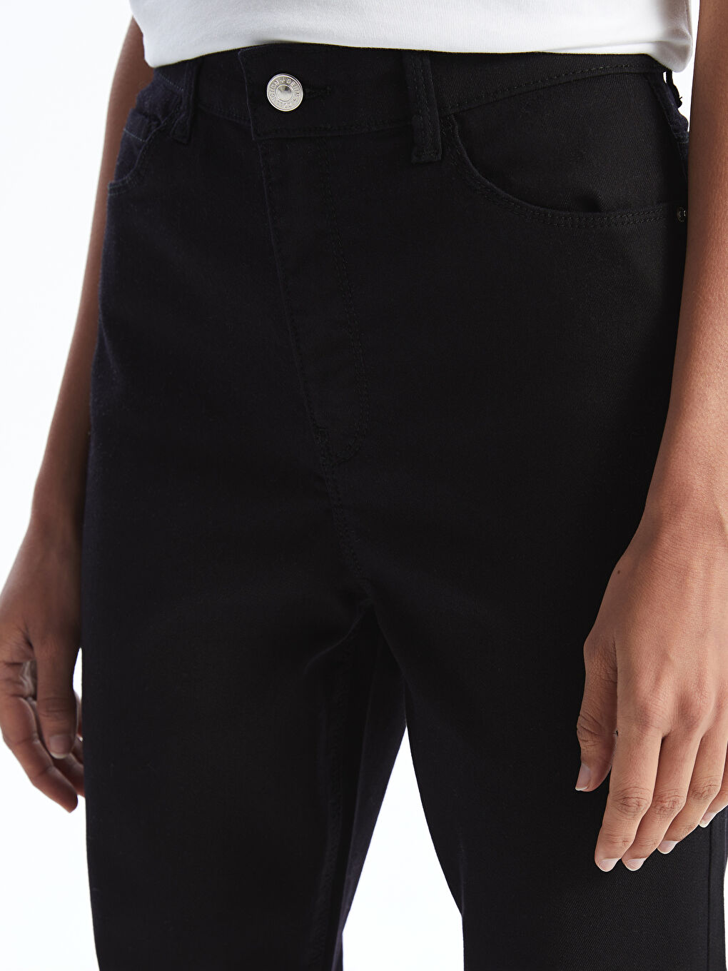 Siyah Slim Fit Kadın Jean Pantolon-2