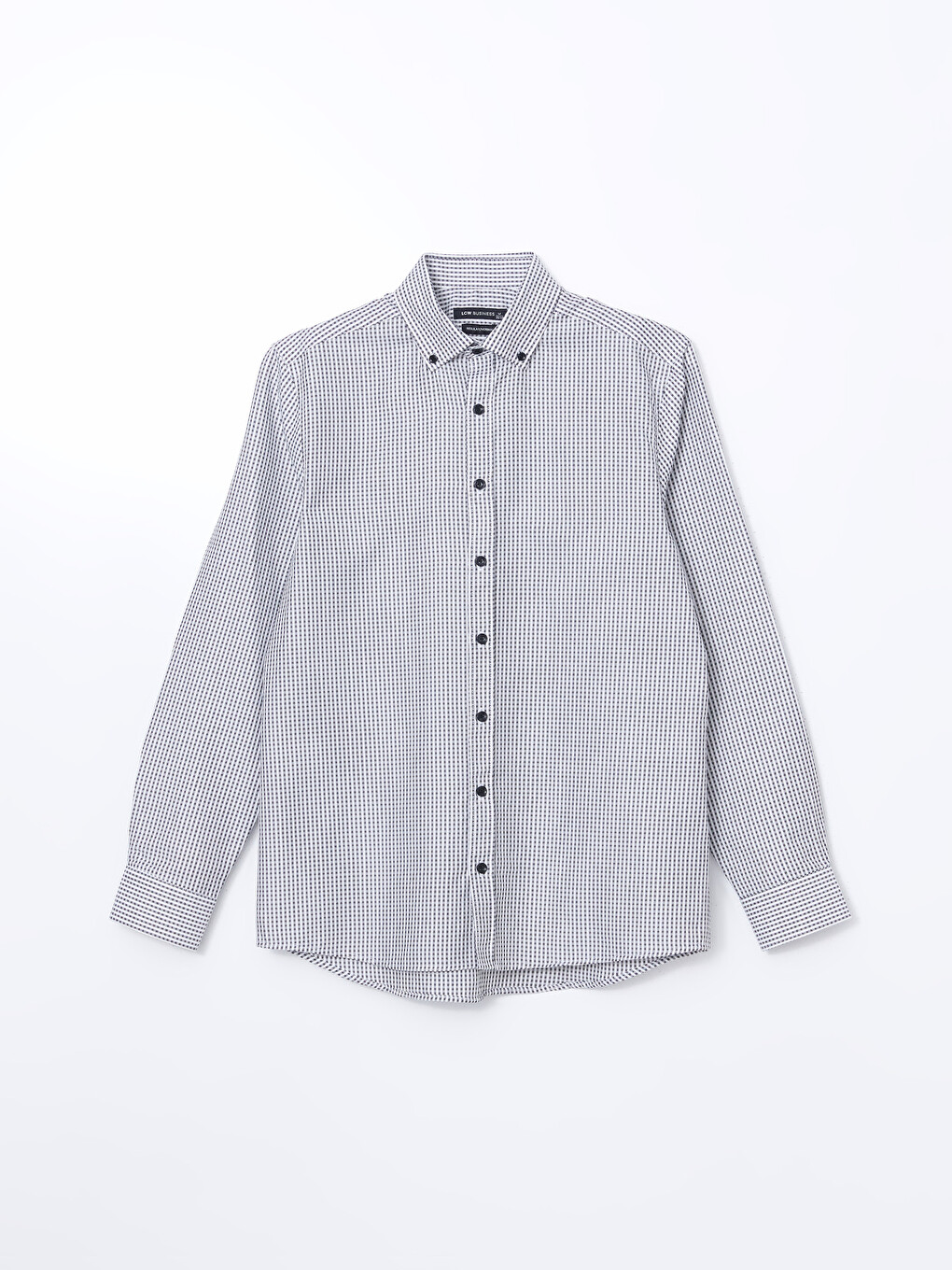 Regular Fit Long Sleeve Plaid Gabardine Men's Shirt-4