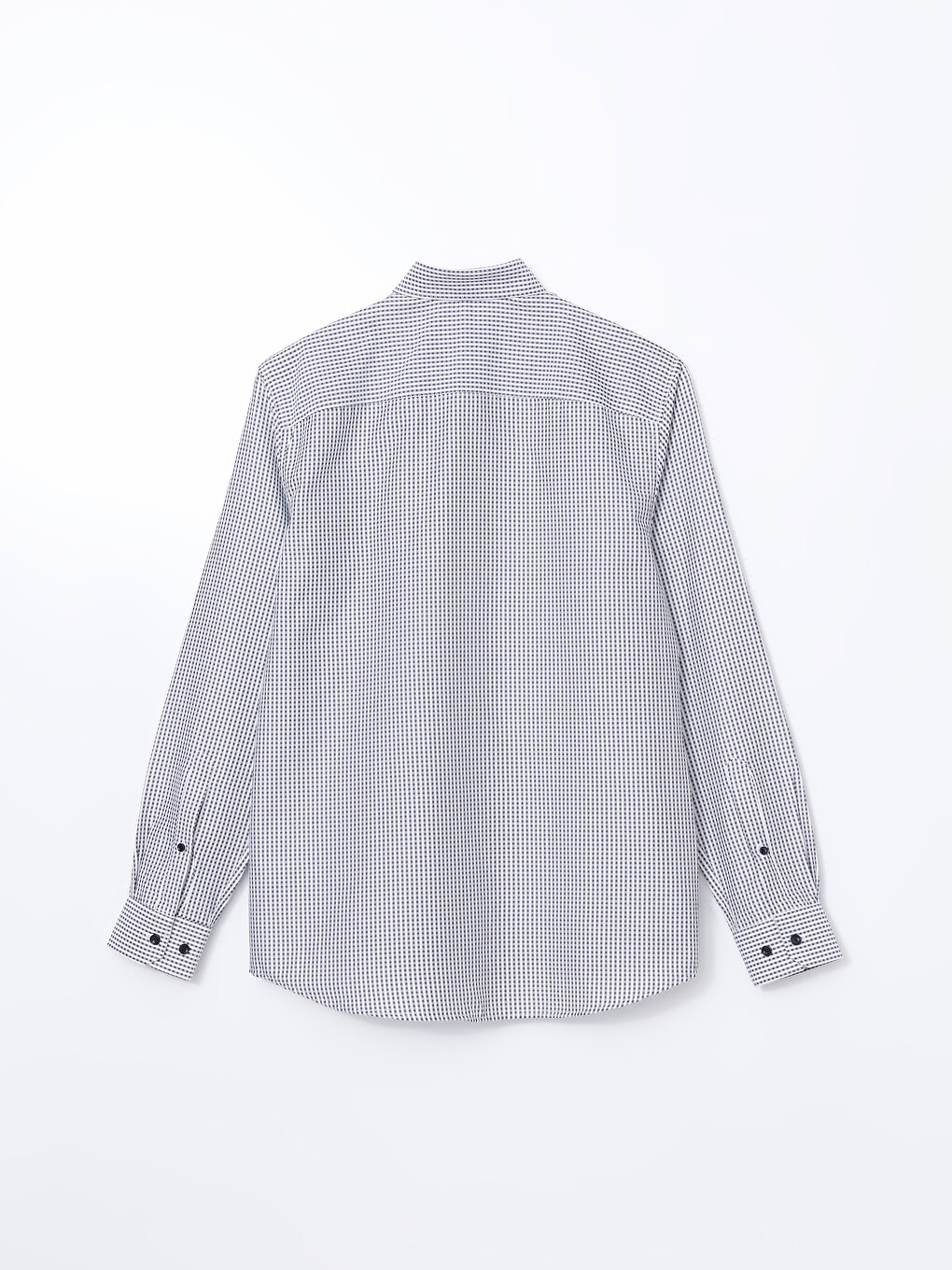 Regular Fit Long Sleeve Plaid Gabardine Men's Shirt-5