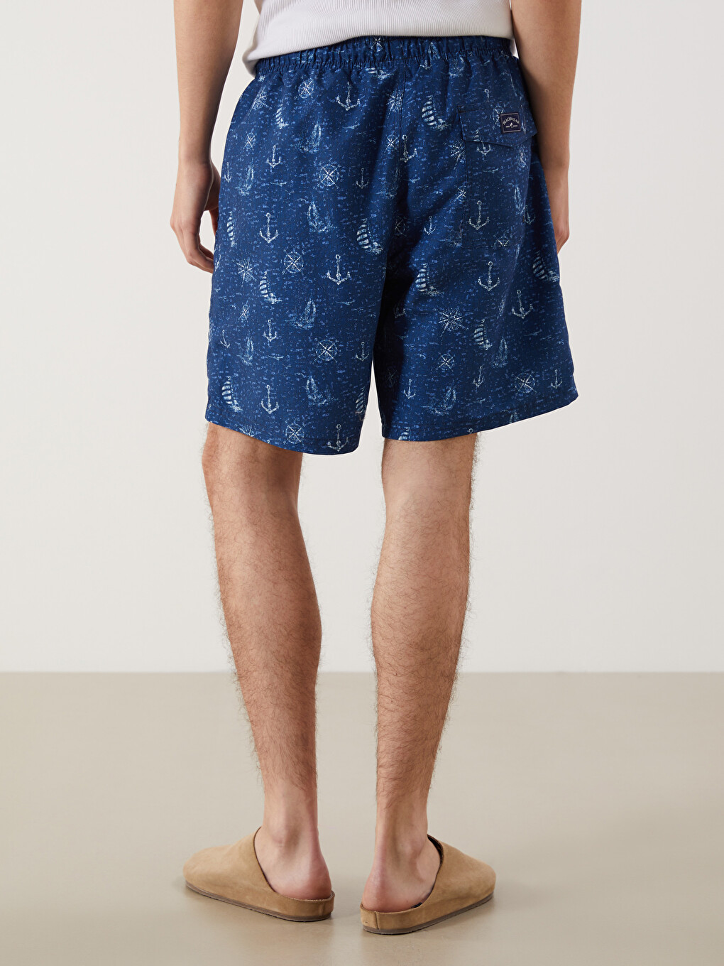 Short Patterned Men's Swimming Shorts-3