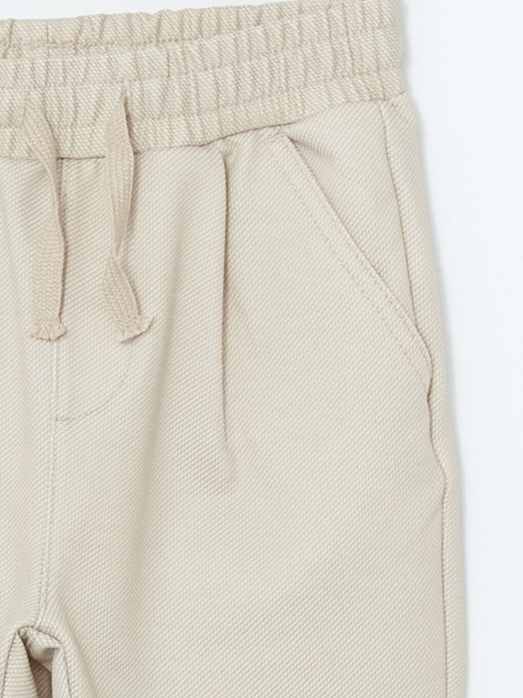 Bej Beli Lastikli Erkek Çocuk Pantolon-3