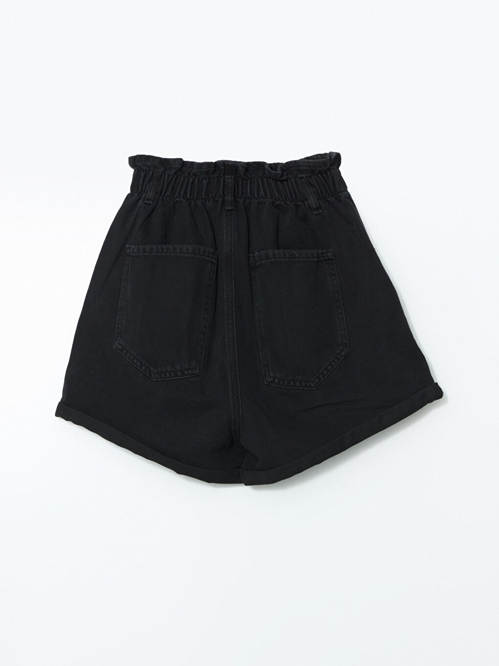 Elastic Waist Slouchy Fit Women's Denim Shorts -S4DK03Z8-327