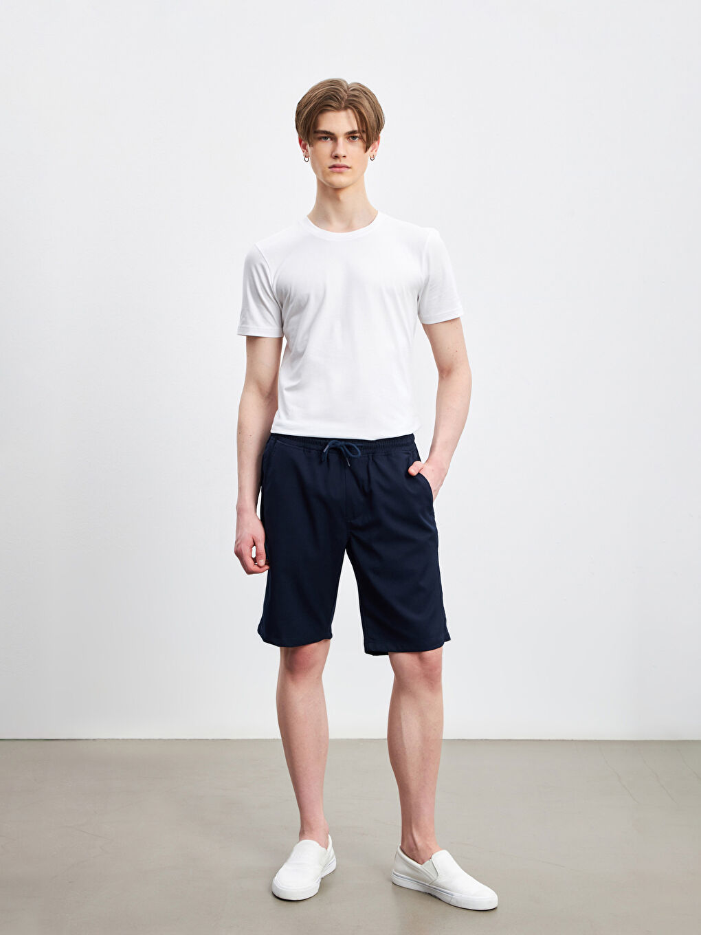Slim Fit Elasticated Waist Men's Shorts -S4DL72Z8-J2Y