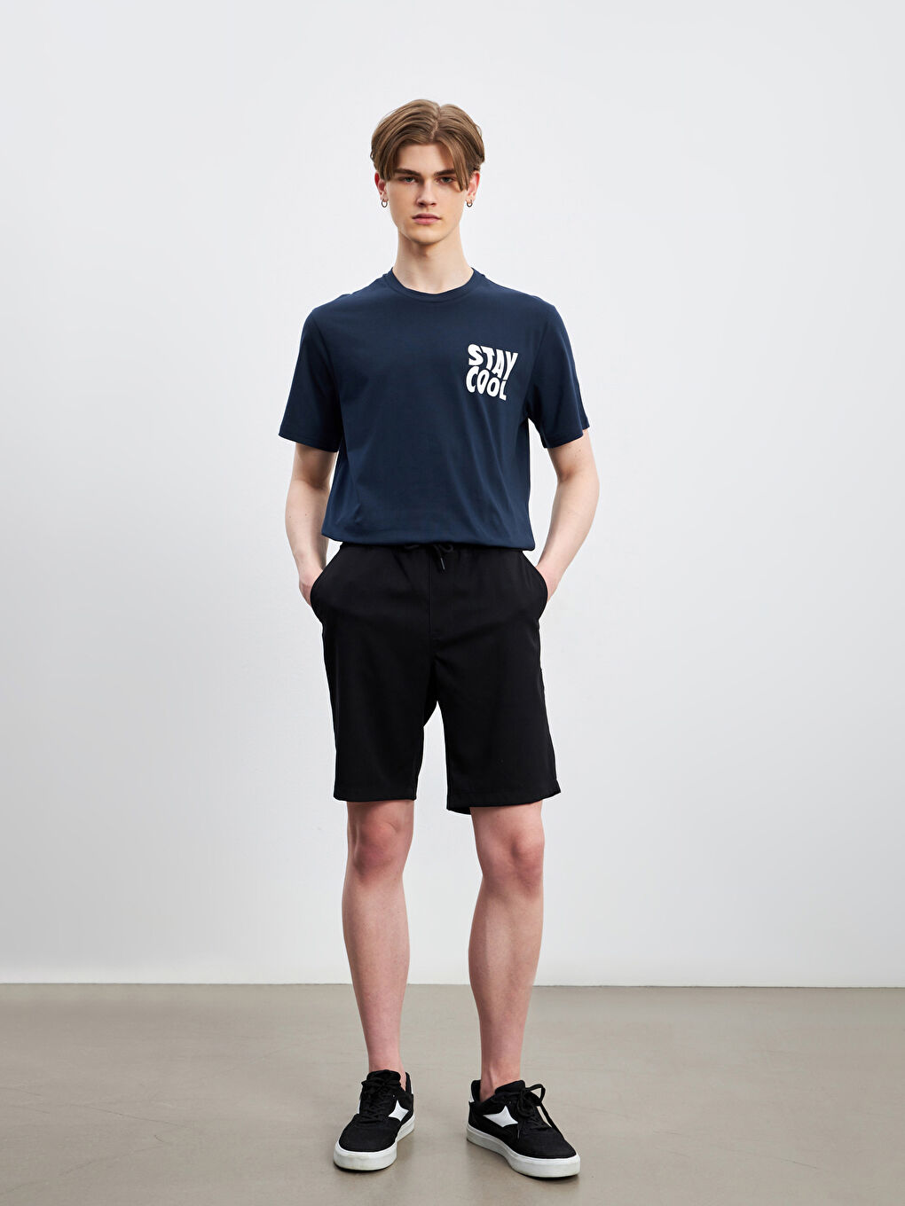 Slim Fit Elasticated Waist Men's Shorts -S4DL72Z8-RQL