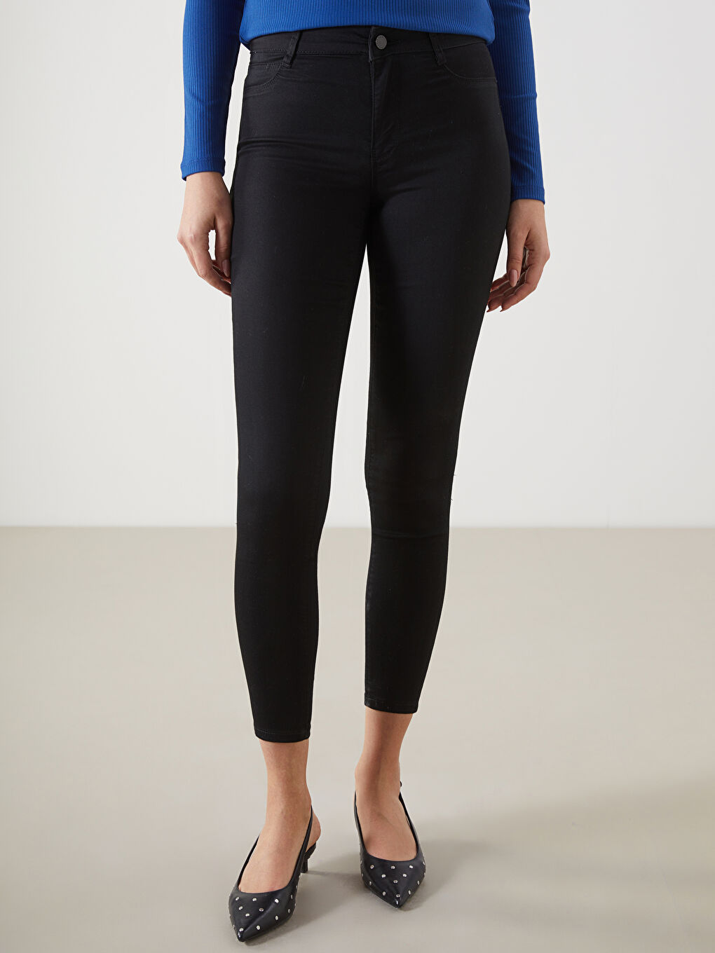 Siyah Jüpiter Süper Skinny Fit Kadın Jean Pantolon-1