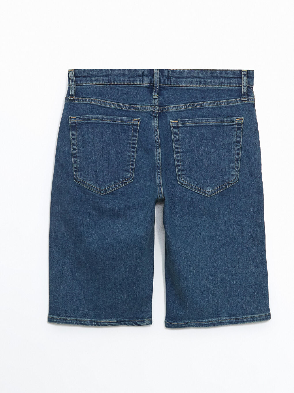 İndigo Standart Kalıp Erkek Jean Şort-5