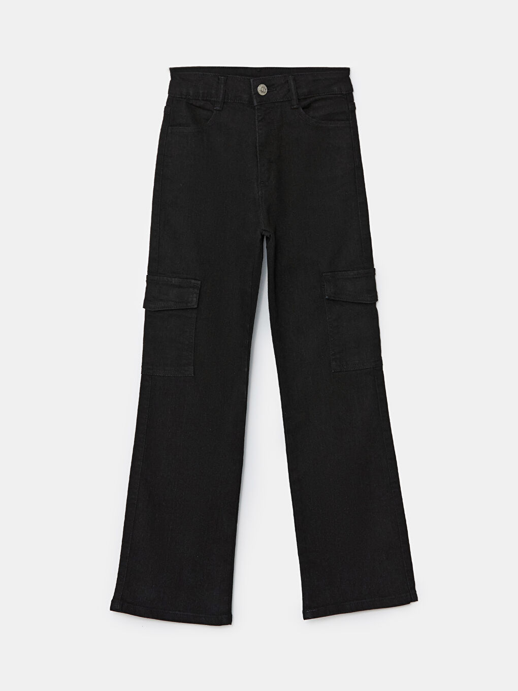 Adjustable Elastic Waist Girls' Cargo Jeans -S4ED52Z4-326