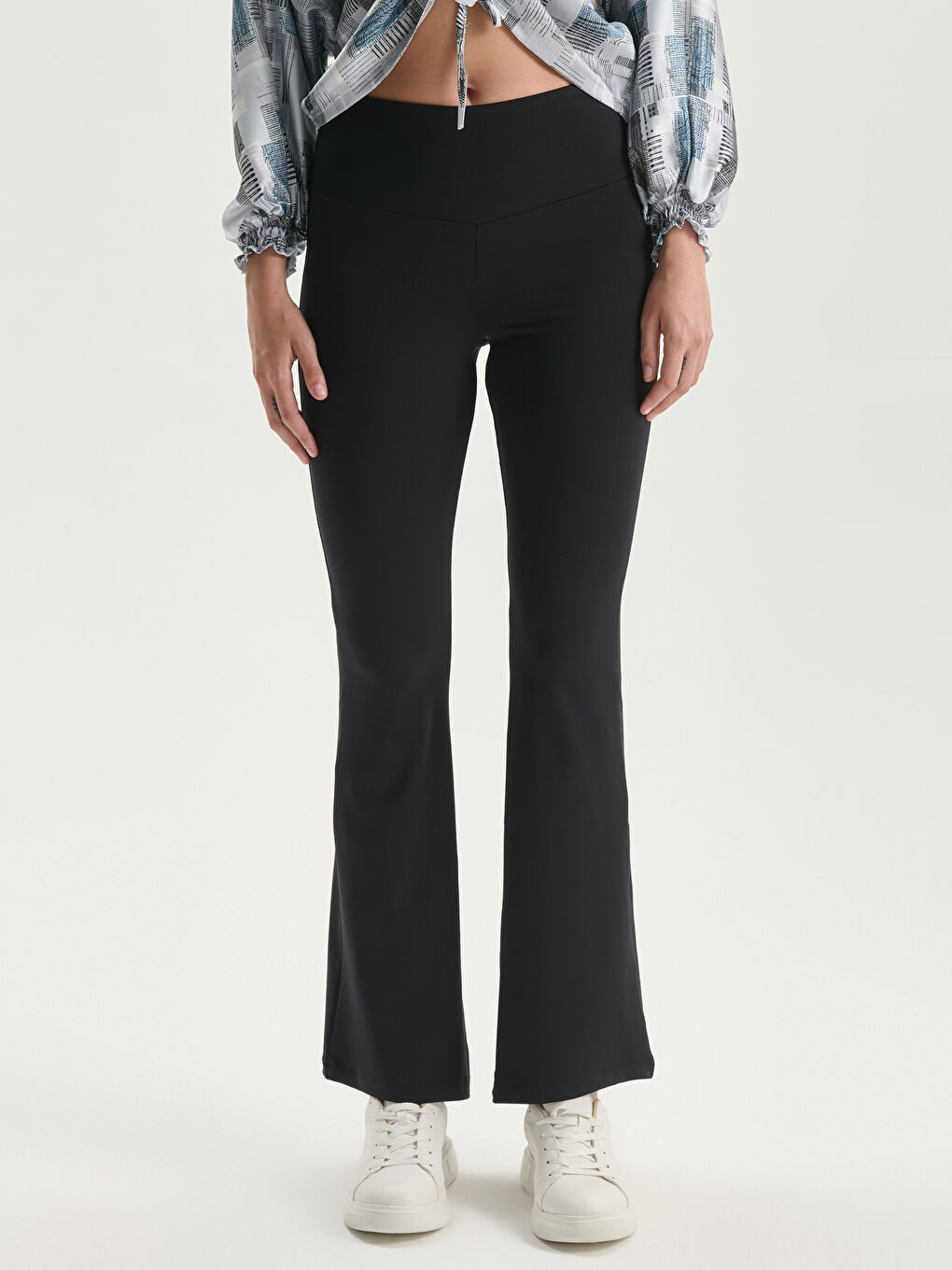 Elastic Waist Spanish Leg Women's Leggings Trousers-1