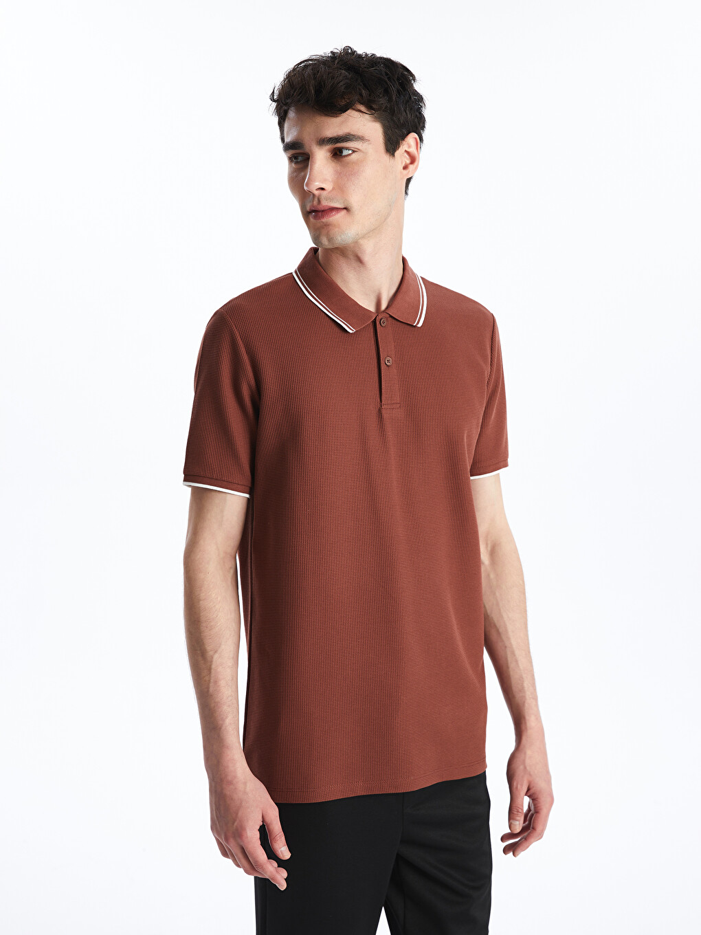 T-shirt Me Jakë Polo Dhe Mëngë Të Shkurtra Për Burra
