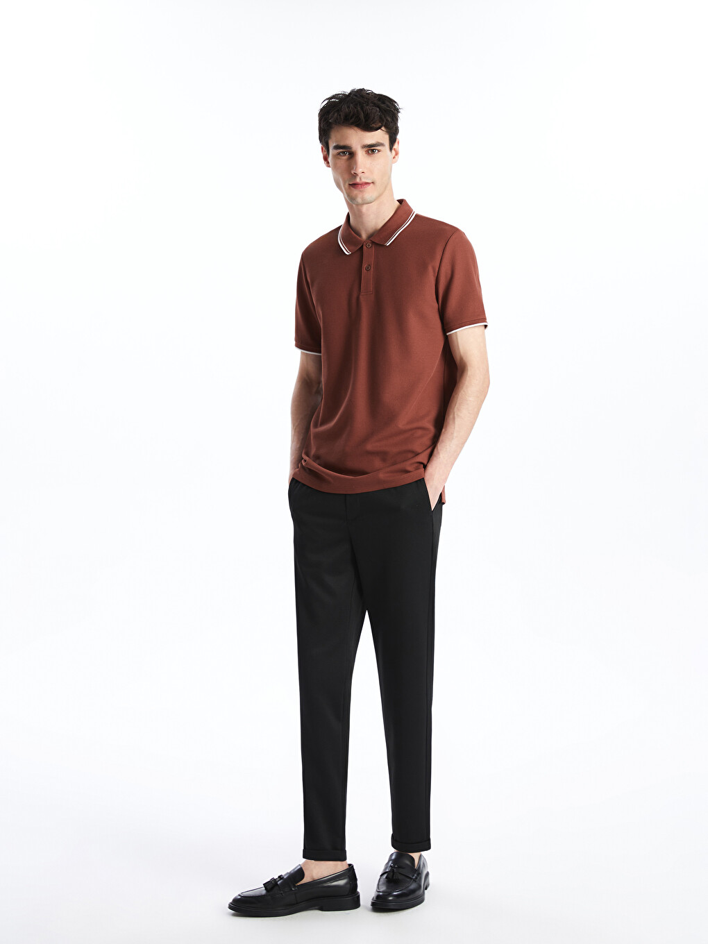 T-shirt Me Jakë Polo Dhe Mëngë Të Shkurtra Për Burra-1