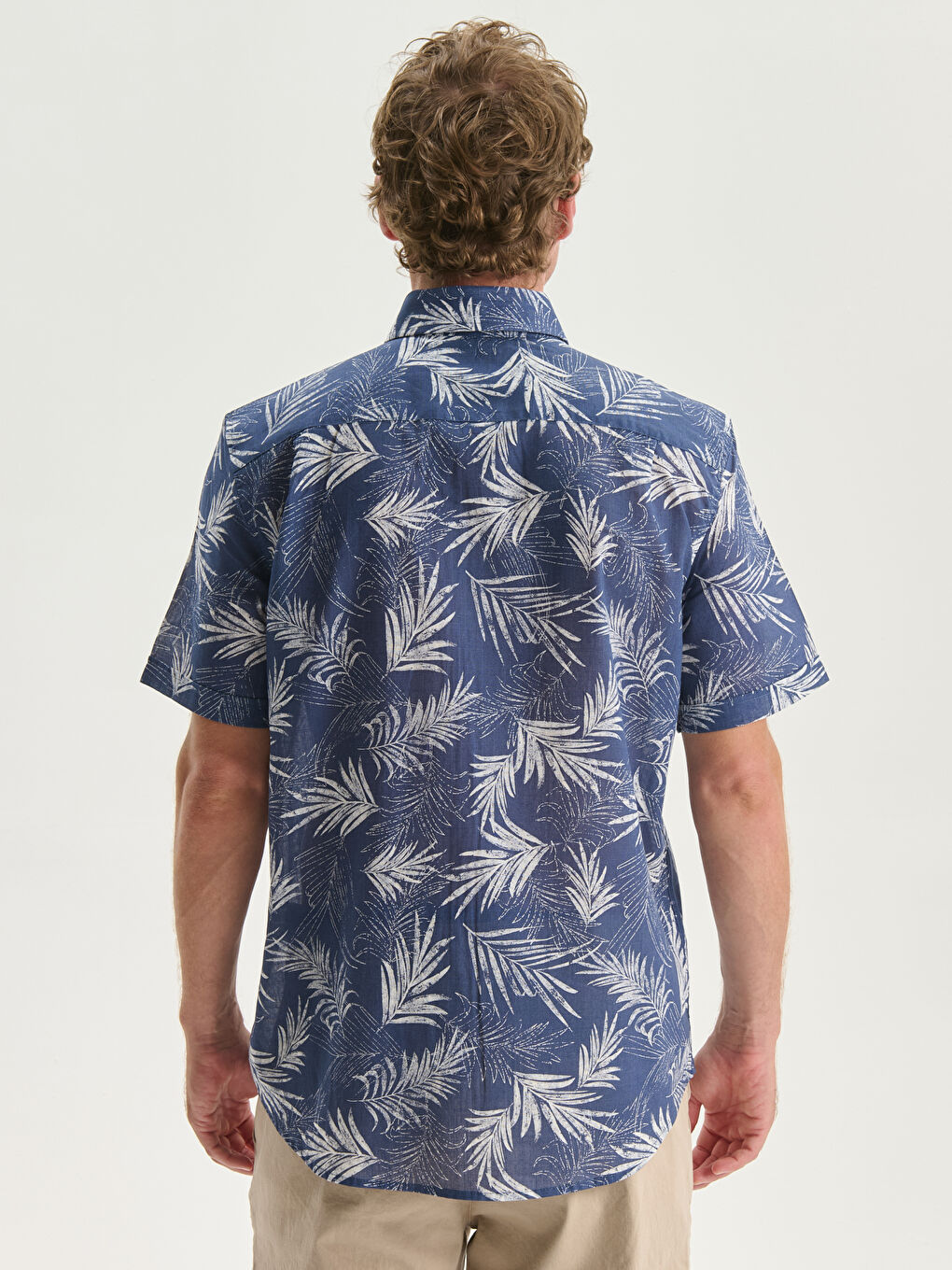 Slim Fit Short Sleeve Patterned Men's Shirt-7