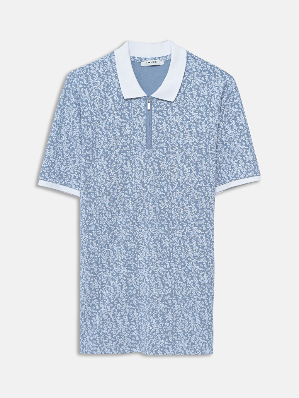 Patterned Men's Polo Neck T-Shirt -S4FT33Z8-J0M