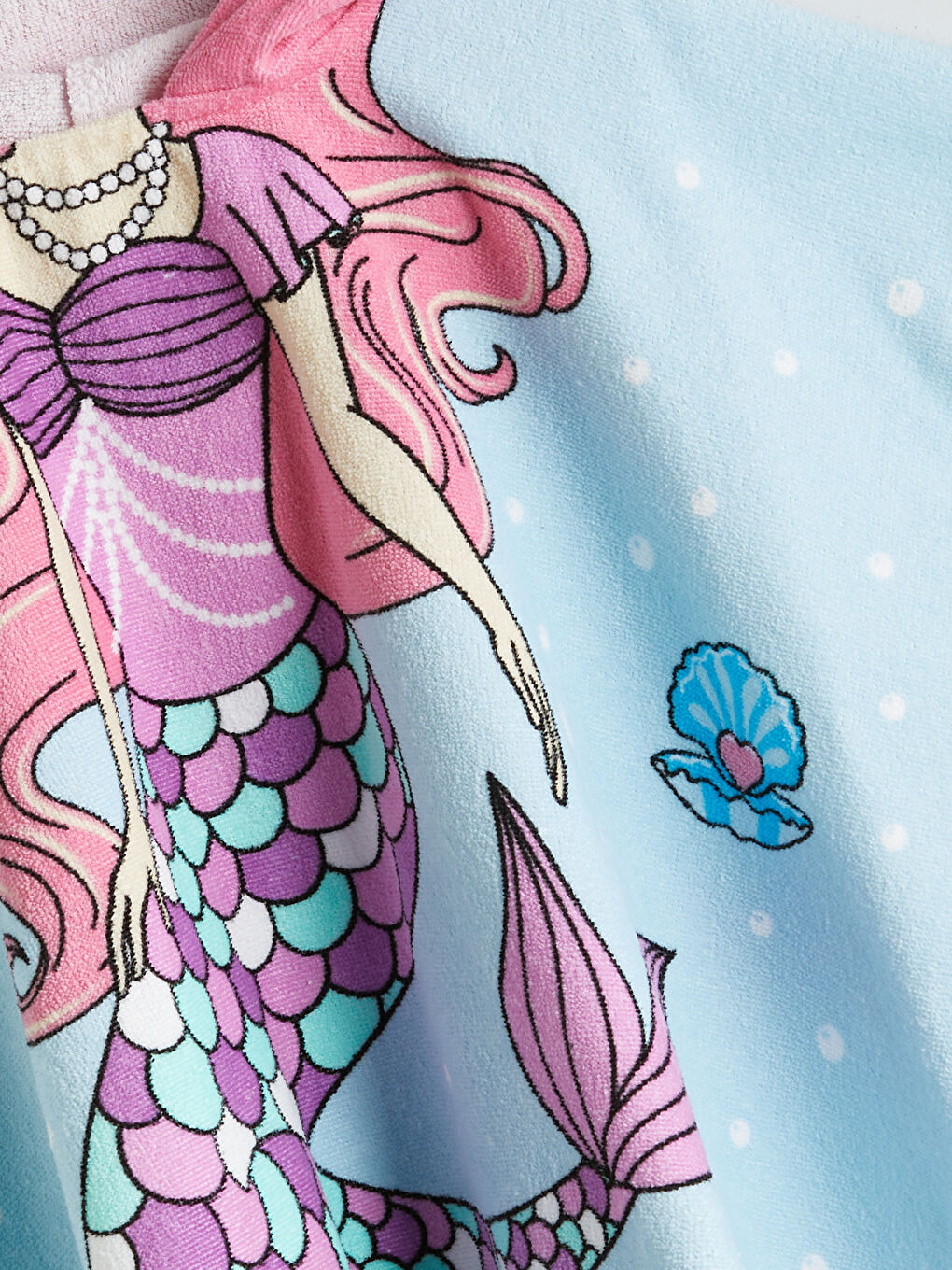 LCW ACCESSORIES Mermaid Printed Hooded Poncho Beach Towel -S4FU99Z4-JSW