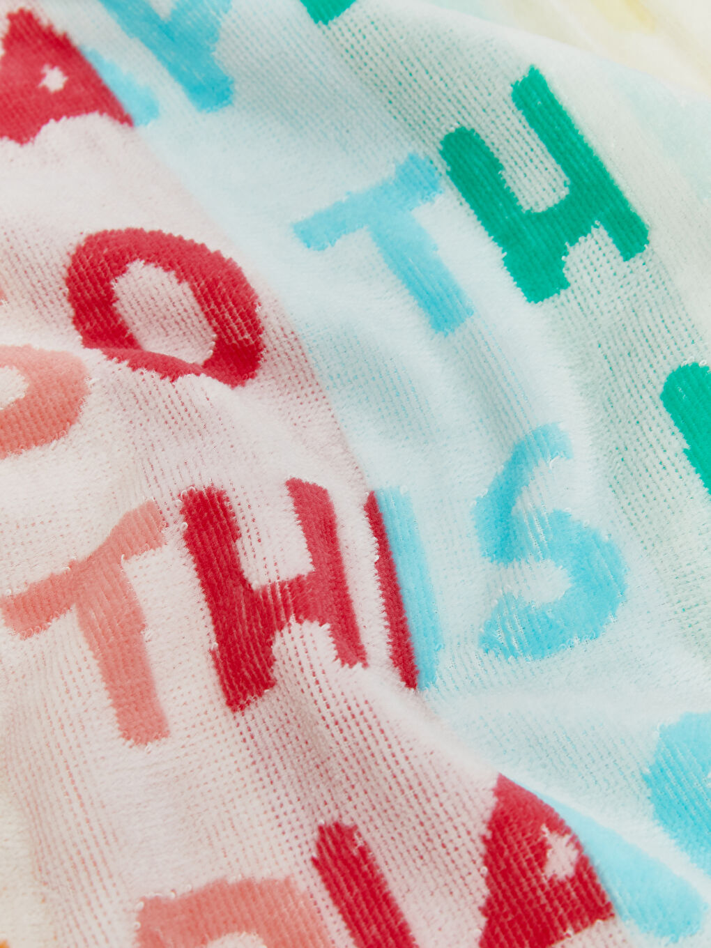 Karışık Yazı Baskılı Pamuklu Plaj Havlusu 70x150 cm-3