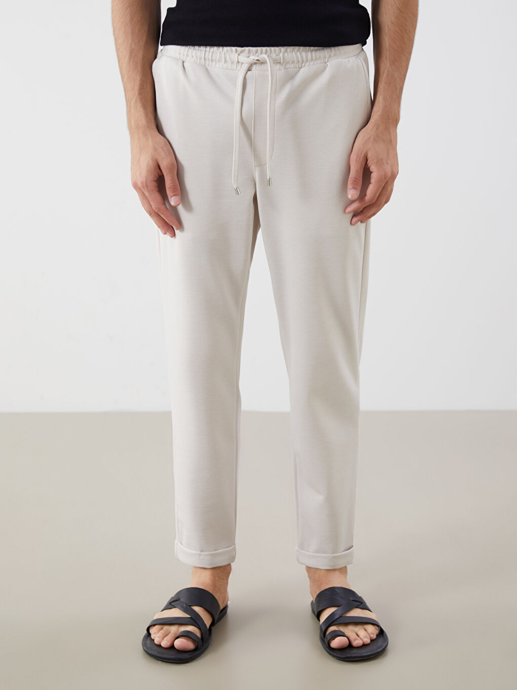 Ekru Slim Fit Erkek Pantolon-2