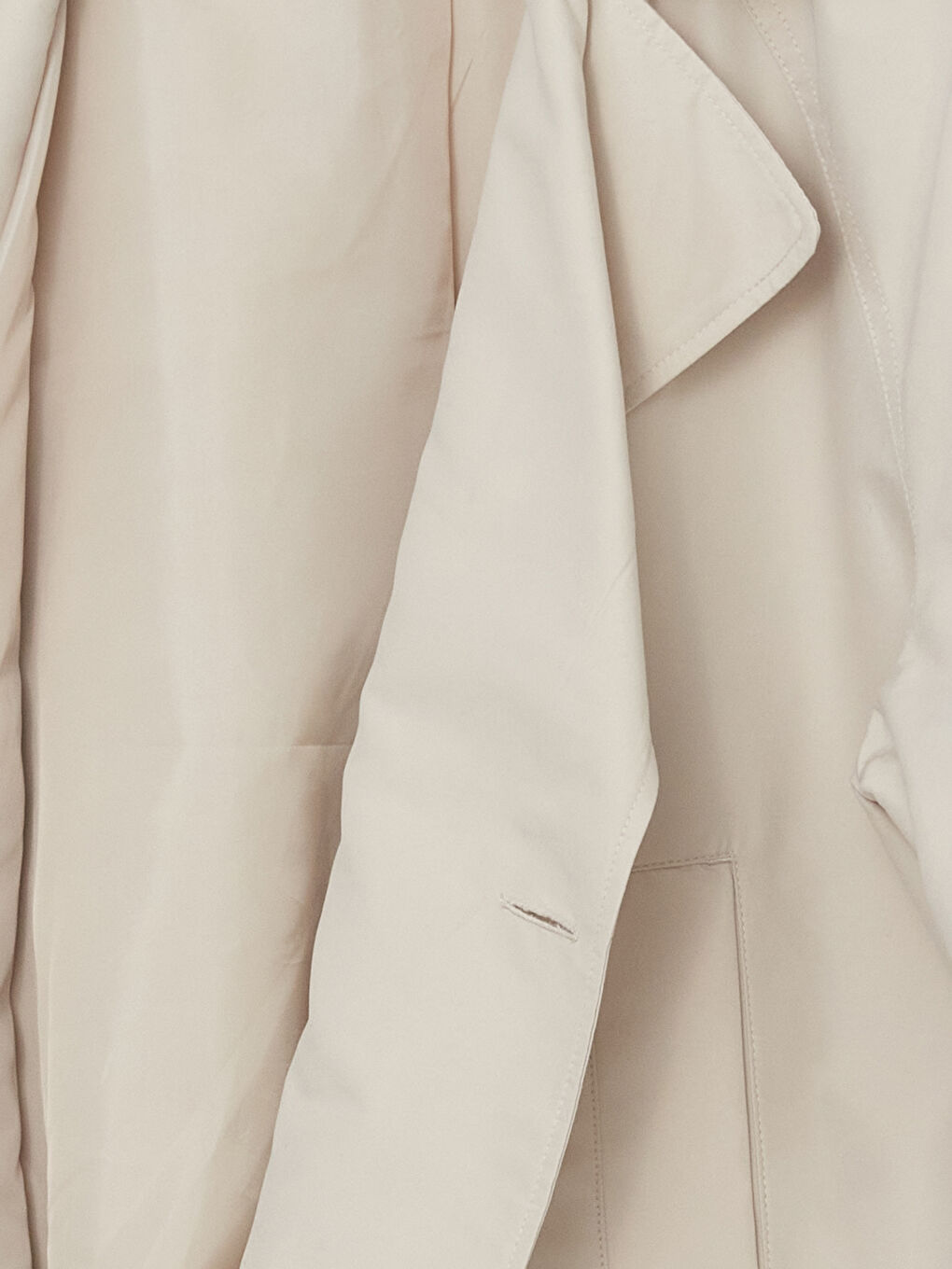 Bej Ceket Yaka Oversize Kadın Trençkot-6