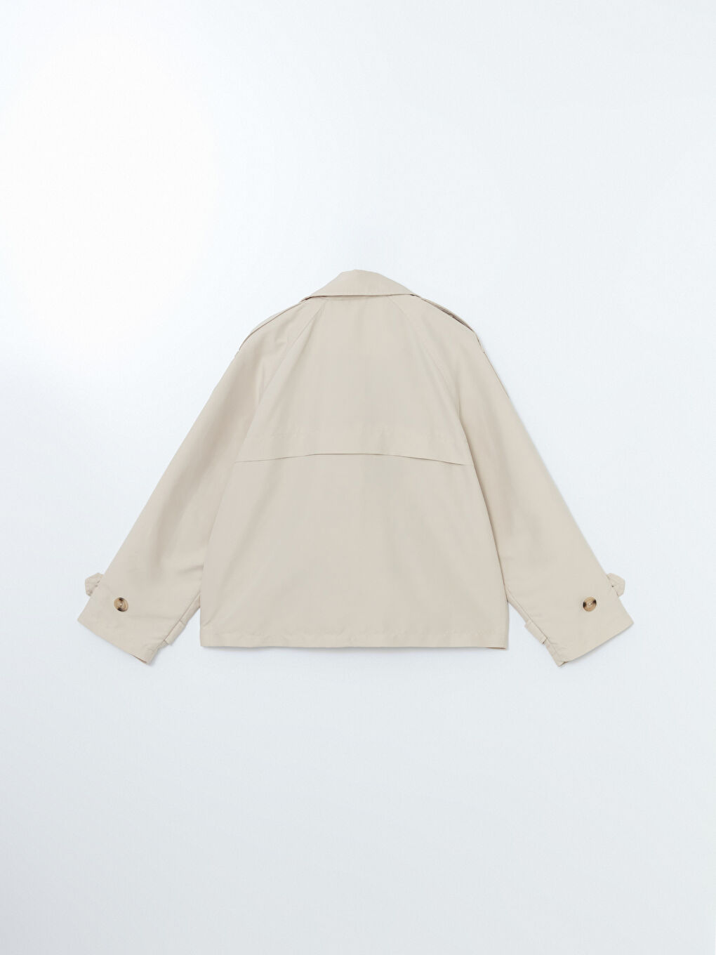 Bej Ceket Yaka Oversize Kadın Trençkot-7