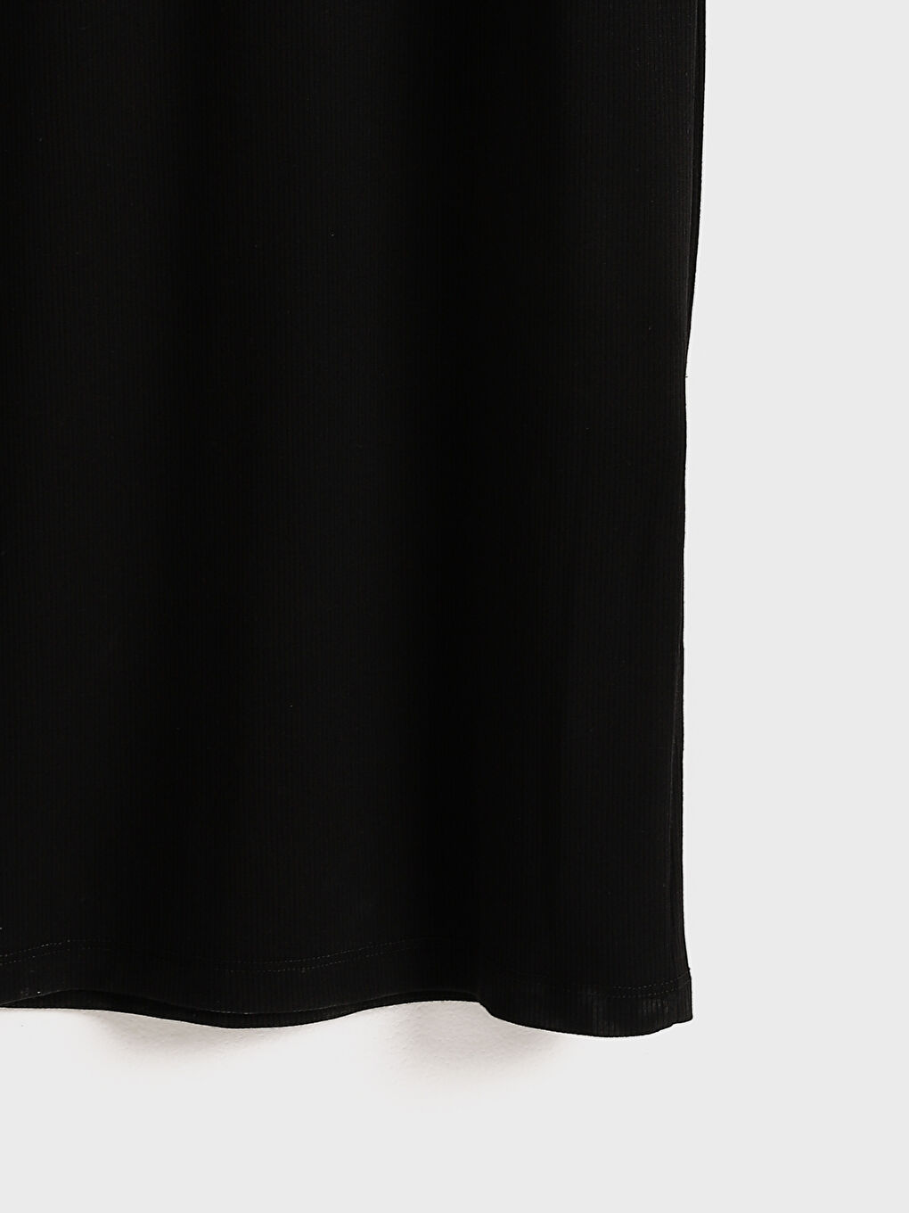 Siyah Bisiklet Yaka Bodycon Elbise-17