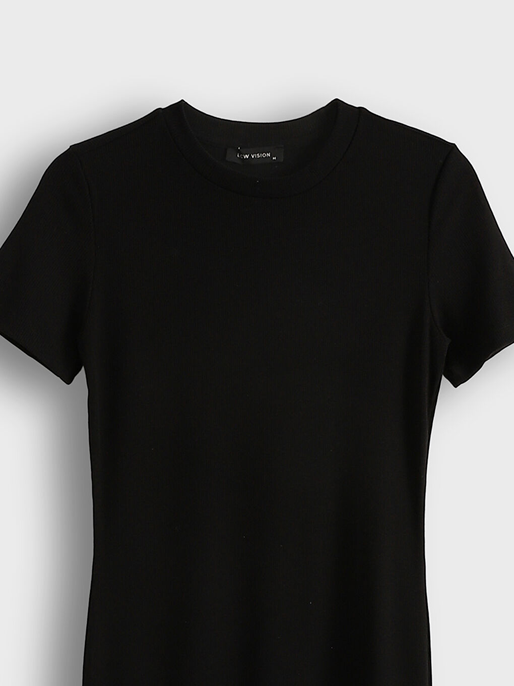 Siyah Bisiklet Yaka Bodycon Elbise-18